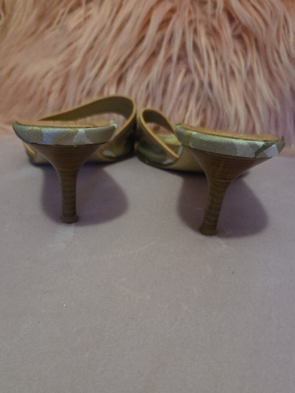Coach Monogram Slide Mules in Beige and Tan - Picture 3 of 4